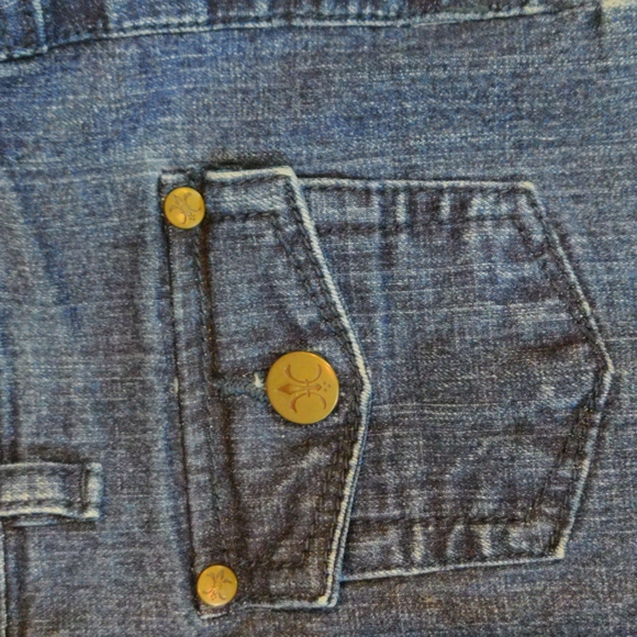 Farlow Wide Leg Bell Bottom Blue Jeans - Picture 6 of 11